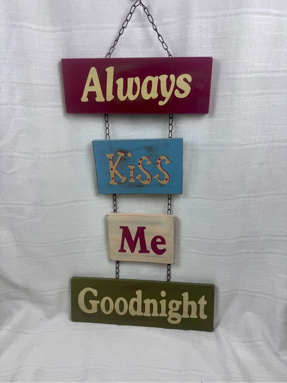 Always Kiss Me Goodnight Wall Hanging - Multicolor Home Accent
